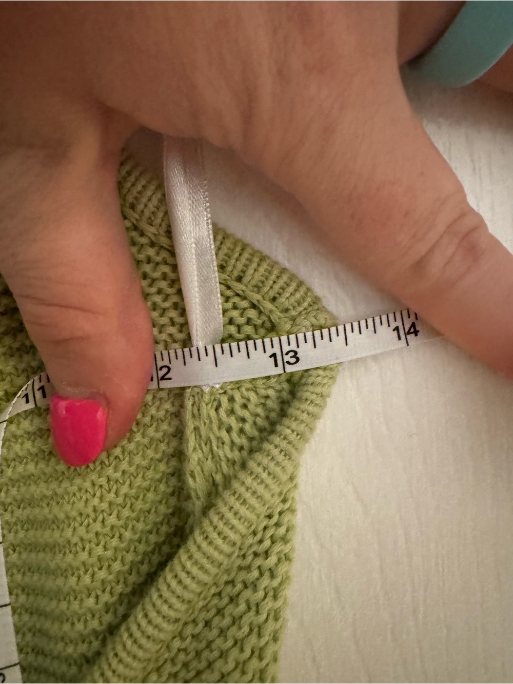 SABO Colorblock Strapless Halter Knit Dress in Green, Cream & Orange - Picture 6 of 7